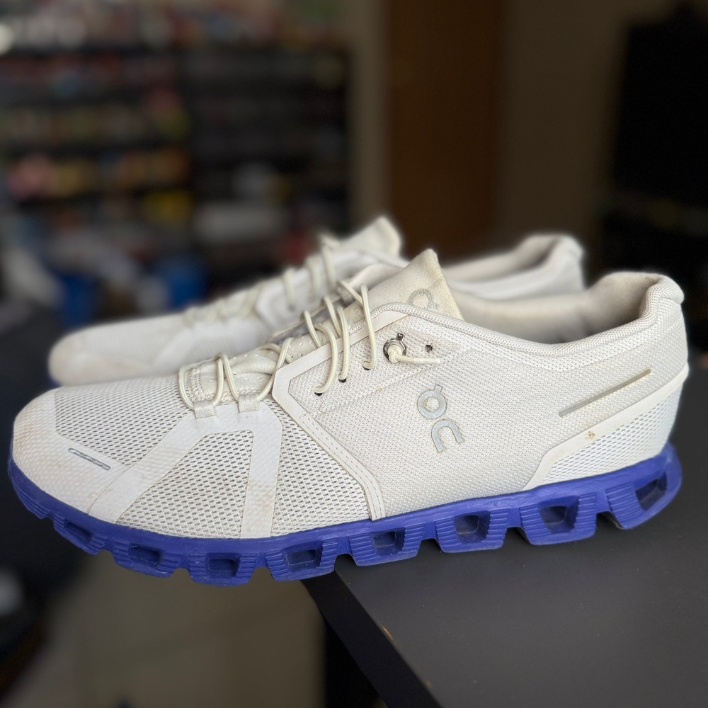 On Cloud 5 Running Shoes Mens Size 12 Gray Blue Sneakers 59.98535